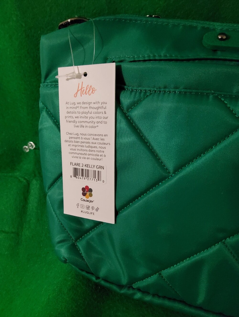 Lug Flare 2 Crossbody, Kelly Green, With 2 Straps - Picture 2 of 10